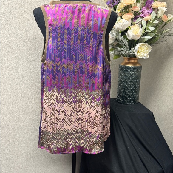 a.n.a. Purple Print Sleeveless Blouse size XL - Picture 5 of 8